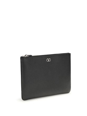 Valentino Garavani Leather VLogo Card Case - Black