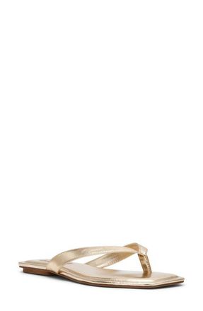 Steve Madden Trella Flip Flop in Gold Leather at Nordstrom, Size 8.5