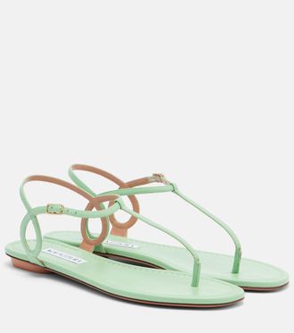 Aquazzura Almost Bare leather thong sandals