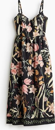 H&M Trägerkleid aus Leinenmix - Schwarz