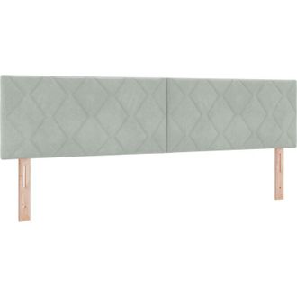 vidaXL Cabecero Led Geometric Manual Gris Claro 180 Cm Terciopelo Vidaxl