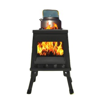 OEM Estufa De Exterior, Dise&ntilde;o Port&aacute;til, Eficiente Con Le&ntilde;a, Color Negro