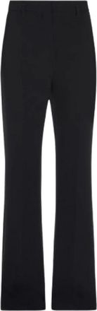 Max Mara Uitlopende Zwarte Broek met 70s Stijl - Dames - Wijde Broeken - Zwart - M - Broeken