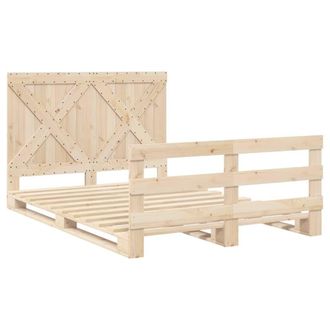 Berkfield Home Beautiful Bed Frame without Mattress with Headboard 160x200 cm So in Light Brown