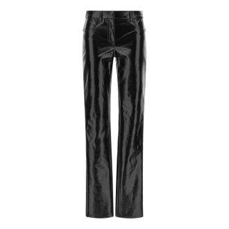 Courr&egrave;ges Broeken, Dames, Zwart, S, Katoen, Rechte Vinylbroek
