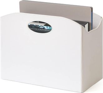 OEM Revistero Plegable Con Asa - Revistero De Piel Sint&eacute;tica Para Oficina, Hogar Y Sala De Estar - Blanco