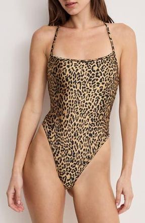 Good American Reversible Lace-Up One-Piece Swimsuit in Lucky Roses at Nordstrom Rack, Size 4X-Large