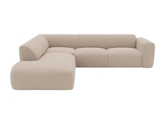 VENTE-UNIQUE.COM Sof&aacute; rinconera terciopelo beige