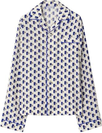 Burberry Postbox Silk Pyjama Shirt, Brand Size 6 (US Size 4)