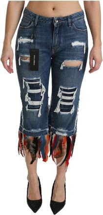 Dolce & Gabbana Stijlvolle Cropped Jeans met lage taille - Dames - Cropped Jeans - Blauw - XS - Katoen - Jeans