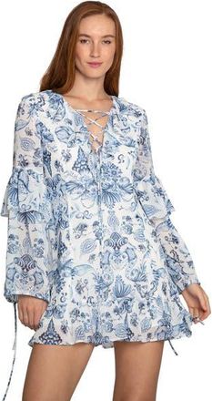 Belle & Bloom Mad About You Floral Print Mini Dress in Blue at Nordstrom, Size X-Small Au