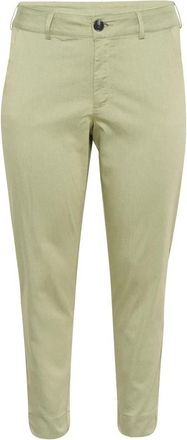 Kaffe Curve Olijfgroene Cropped Chino Broek - Dames - Chinos - Groen - XL - Broeken