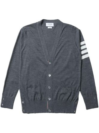 Thom Browne Wool Classic 4-Bar V-Neck Cardigan