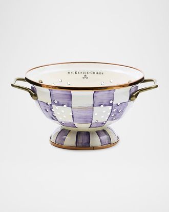 MacKenzie-Childs Violet Check Small Colander