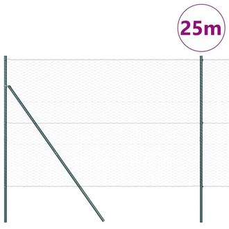 Berkfield Home Hexagon Fence Green 1.6x25 m Steel