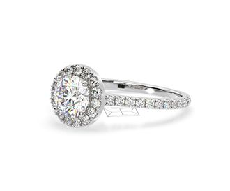 The Diamond Store Reina GIA Diamond Halo Engagement Ring in Platinum 1.80ct G/SI2