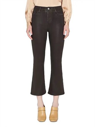 Frame Denim Le Crop Wax Flare Jeans In Espresso Coated