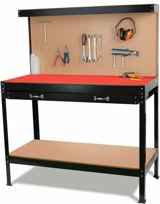 Far banco tavolo da lavoro porta utensili in metallo parete cassetti officina 593