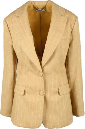 MVP Wardrobe Linnen Polyester Jas Maria Vittoria Paolillo - Dames - Blazers - Beige - S - Polyester - Jassen
