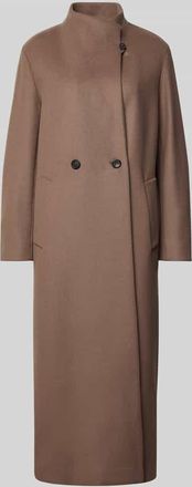 Windsor Mantel aus Schurwolle-Mix mit Stehkragen in Mud, Größe 38