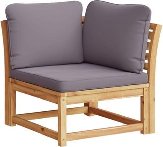 vidaXL Sof&aacute; De Jard&iacute;n De Esquina Y Cojines Acacia Maciza 73x73x65 Cm Vidaxl