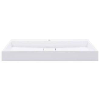 Berkfield Home Chic Wash Basin 100x46x11 cm Mineral Cast/Marble Cast White | Size: 100 x 46 x 11 cm