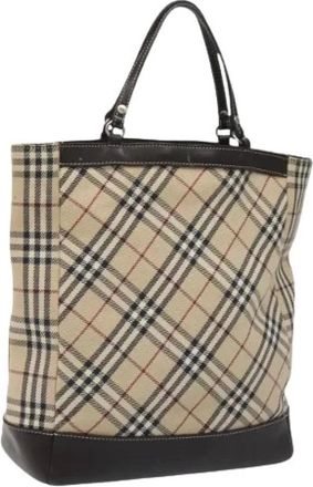 Burberry Pre-owned Tote Bags, female, Beige, Size: ONE SIZE Pre-owned Canvas Tote Bag