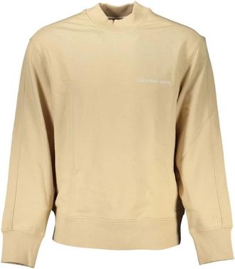 Calvin Klein Regeneratieve Katoenen Sweater met Ronde Hals - Heren - Sweatshirts - Beige - L - Katoen - Hoodies & sweatvesten