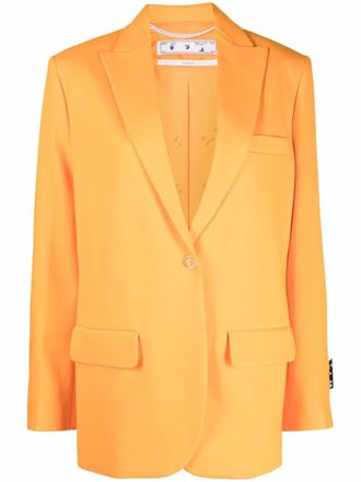 Off-white single-breasted tailored blazer - women - Viscose/Cupro/Viscose - 38 - Orange