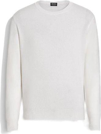 Ermenegildo Zegna Maglia girocollo in Oasi Cashmere - Heren - Cashmere truien - Wit - 3XL - Kasjmier - Truien & Vesten