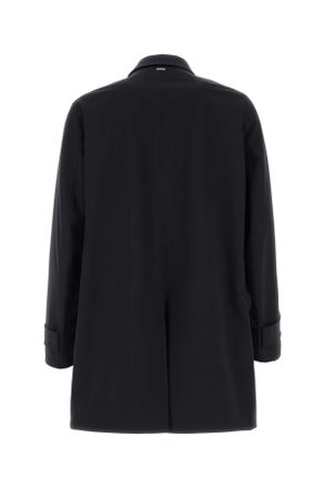 Herno Mens Navy Blue Polyester Raincoat Cappotti