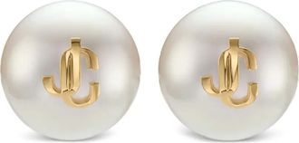 Jimmy Choo London Maxi oorbellen met parel - Wit