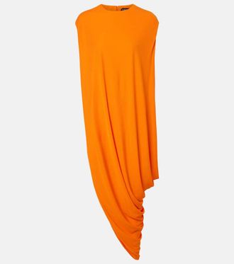 Tom Ford Asymmetric draped cr&ecirc;pe jersey top