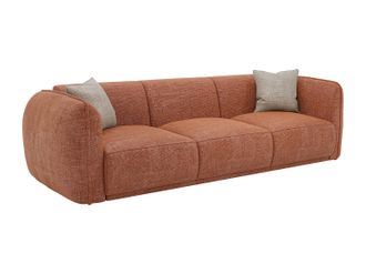 Vente-Unique Sof&aacute; 3 plazas en chenilla terracota JUNETI