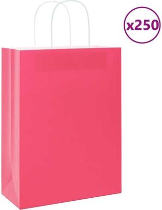 vidaXL Bolsas De Papel Con Asas 250 Uds Rosa 26x12x35 Cm Vidaxl