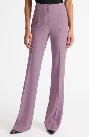 Santorelli Elizabeth Flared Leg Pant in Virgin Wool Stretch in Dusty Lilac at Nordstrom, Size 10