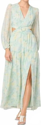 Astr Klarissa V-Neck Maxi Dress In Seafoam Floral