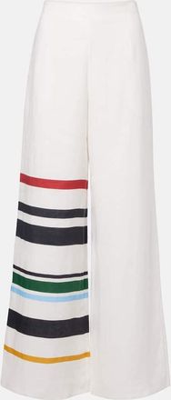 Cala de la Cruz Toya striped linen wide-leg pants