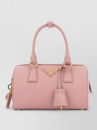 Prada leather shoulder bag structured shape top handles