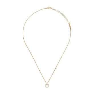 Ferragamo Accessoires, Dames, Geel, ONE Size, Gancini Pave Hanger Ketting
