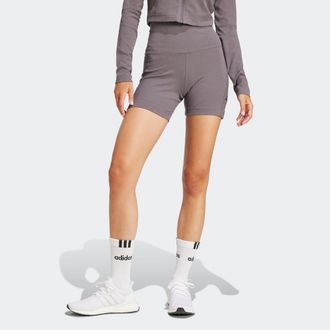 adidas Shorts ADIDAS SPORTSWEAR W LNG RIB BIKER, Damen, Gr. XXL, N-Gr, grau (grau strata, grau strata), Obermaterial: 45% Baumwolle, 45% Viskose, 10% Elastha