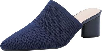 Generic Comfort Fit Sandals Women Knitted, Chunky Block Heels Sandals, Fashion Pointed Toe Smart Slides, Mesh Breathable Summer Sliders, Casual Lightweight Be