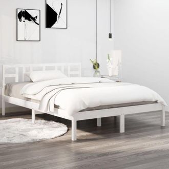vidaXL vidaXL Giroletto Bianco in Legno Massello 120x200 cm