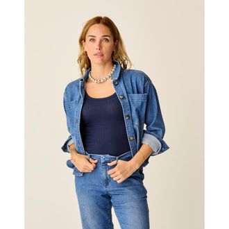 Carve Designs Flora Denim Shacket in Magnolia at Nordstrom, Size X-Large