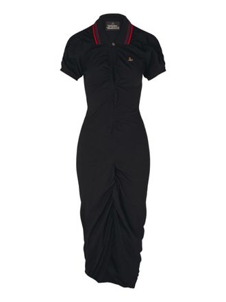 Vivienne Westwood Black Shirt Collar Midi Dress