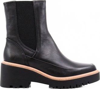Regarde le ciel Womens Marta Block Heel Boots In Toumble Black