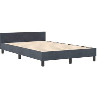 vidaXL Vidaxl - Estructura De Cama Gris Oscuro 120 X 190 Cm Terciopelo