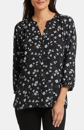 NYDJ Print Pintuck Top in Primrose Path at Nordstrom, Size Xx-Small