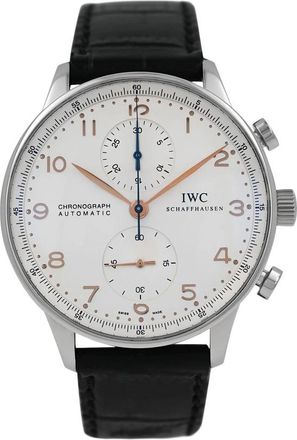 IWC Pre-owned IWC Portuguese Chronograph Silver Dial Mens Watch IW371445
