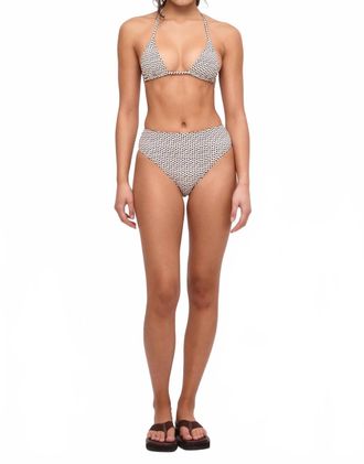 Zulu & Zephyr Reversible Tie Triangle Top In Natural Spot